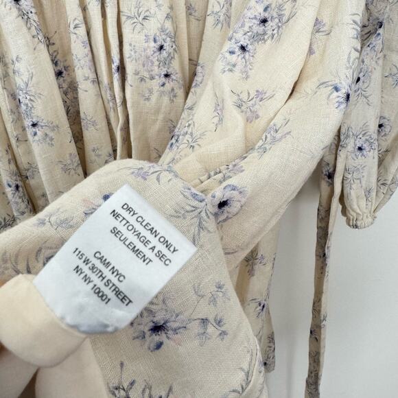 Cami NYC Meri Dress 100% Linen Long Sleeve Mini Dress Size Medium - Picture 5 of 8